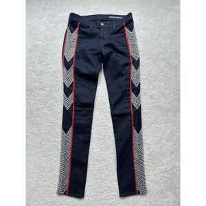 Rag & Bone Women Size 27 Skinny Jeans Raja Midnight  Embroidered Dark Wash